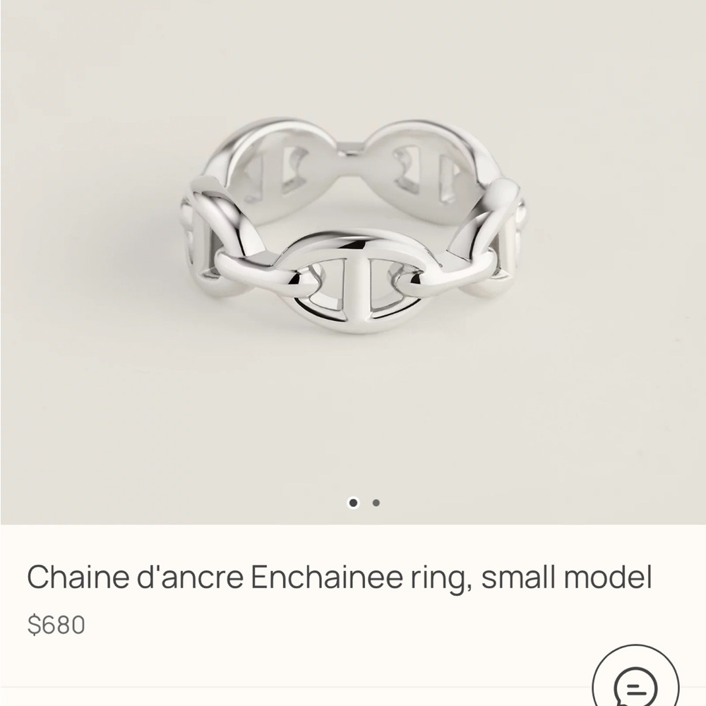 Hermes chain d’ancre ring size 57